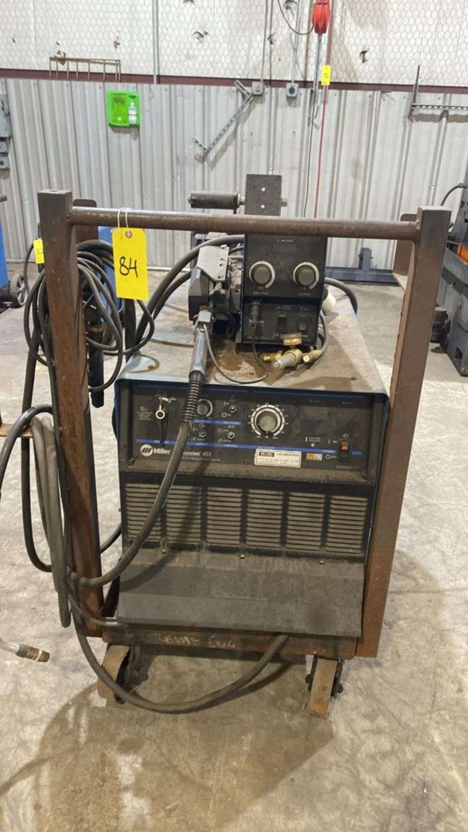 Miller Dimension 452 CC/CV-DC Welder, 450A 100% Duty Cycle, 3-Phase, w/ 70 Series Feeder & Cart