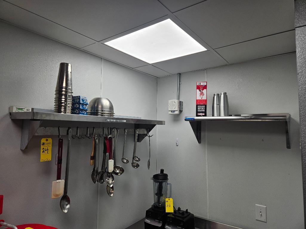 Asst Stainless Steel Wall Shelves w/ Contents