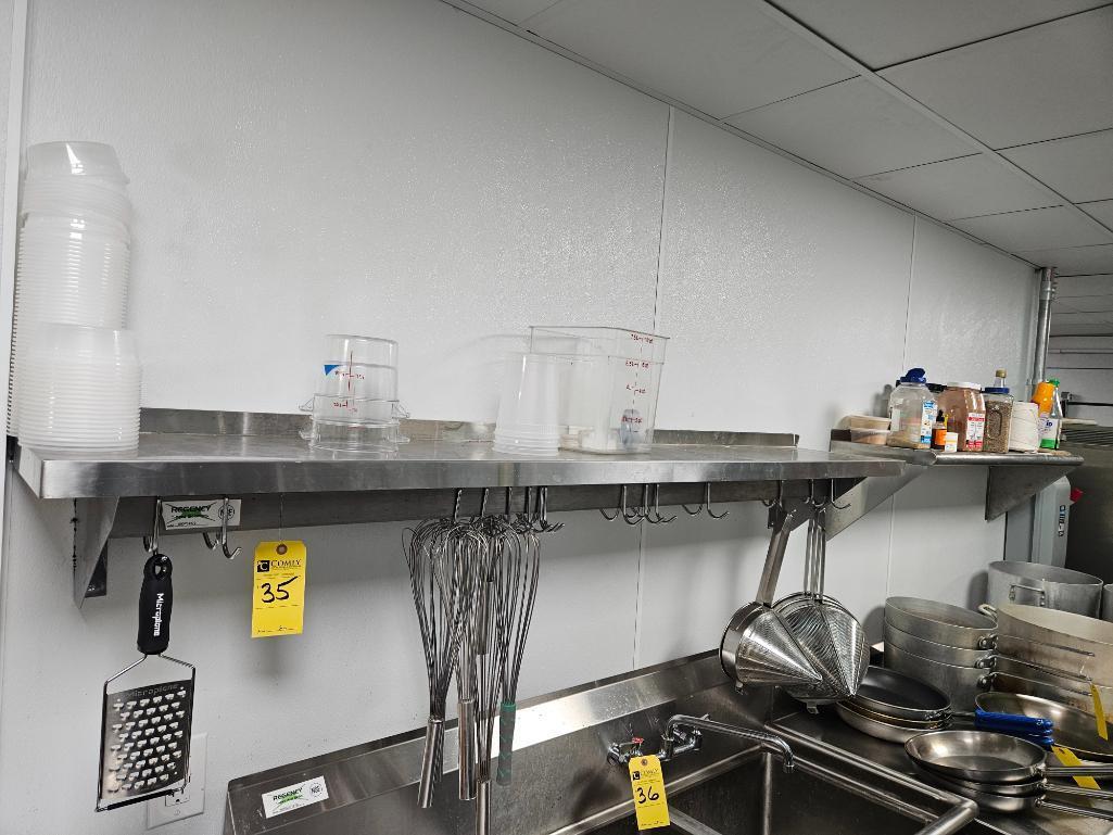 Asst Stainless Steel Wall Shelves w/ Contents