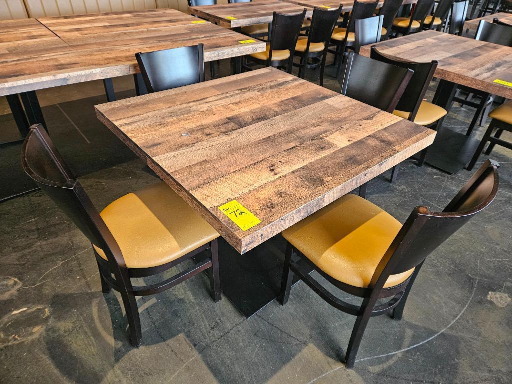 42" x 42" Wood Dining Table w/ 4 Dining Chairs (Set)