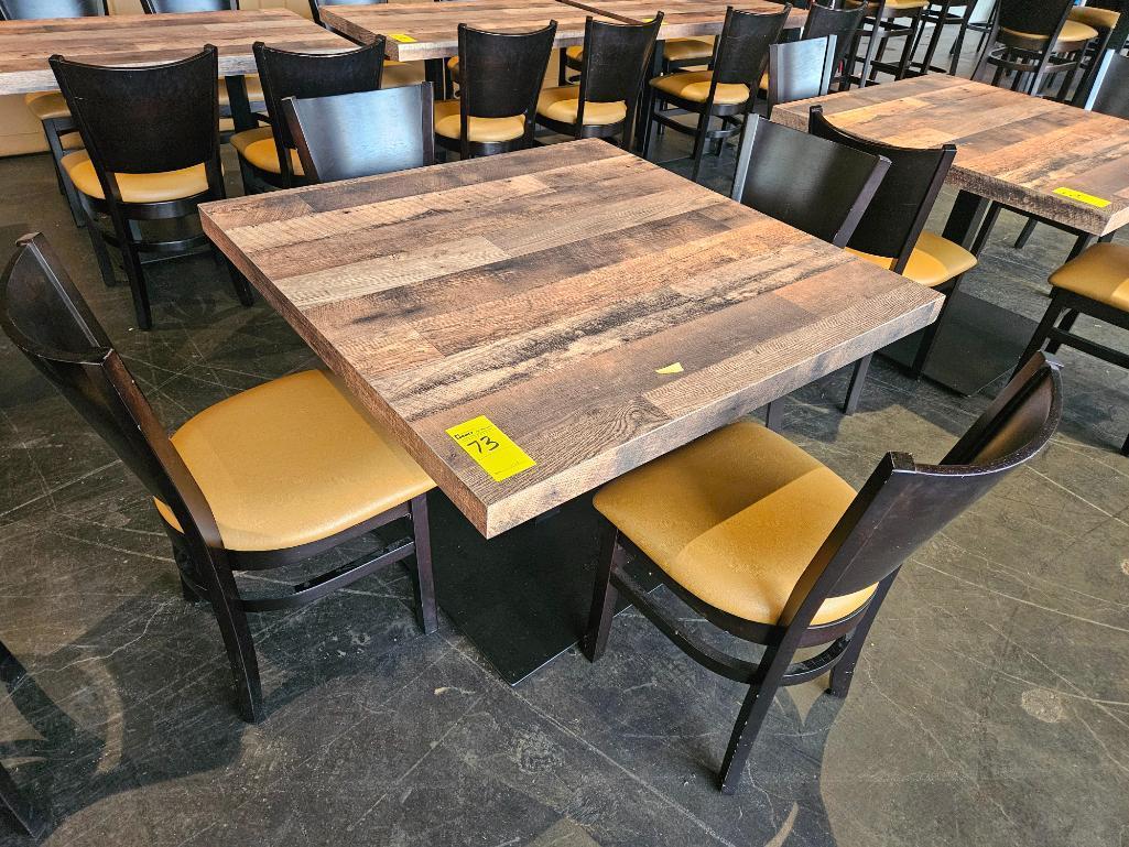 42" x 42" Wood Dining Table w/ 4 Dining Chairs (Set)