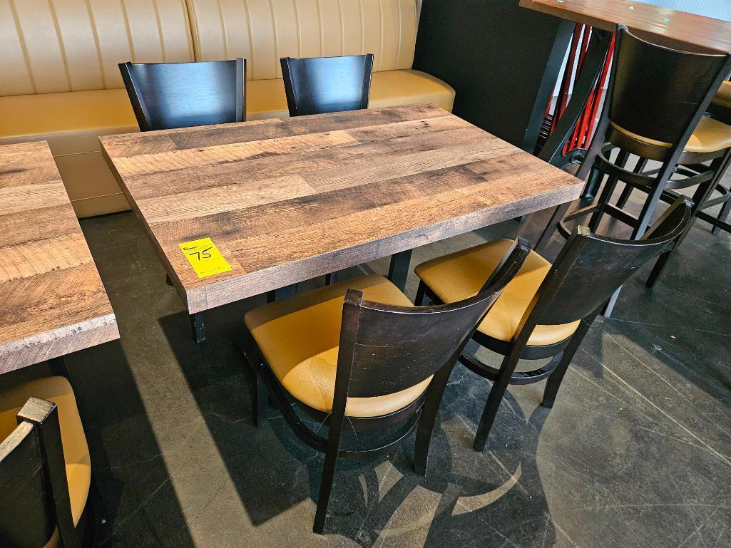 30" x 48" Wood Dining Table w/ 4 Dining Chairs (Set)