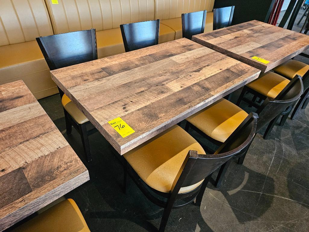 30" x 48" Wood Dining Table w/ 4 Dining Chairs (Set)