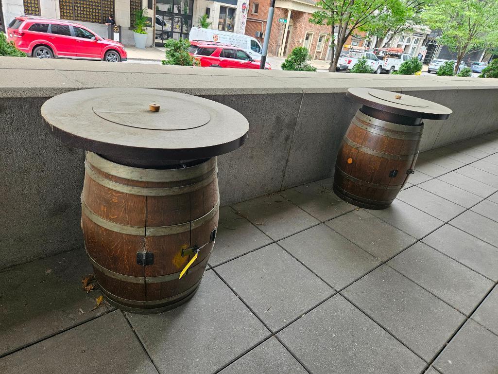 Oak Barrel Co. Wood Barrel Fire Pit (Outside)