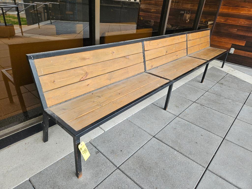 15' Steel Framed Wood Patio Bench (Outside)