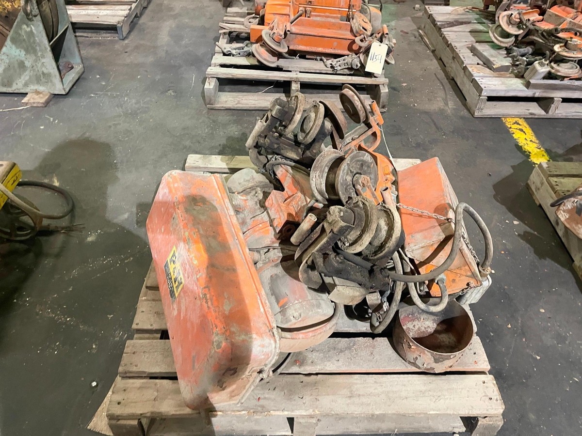 Lot of 2 Crane Hoists P&H Zip Lifts 1,000 lbs