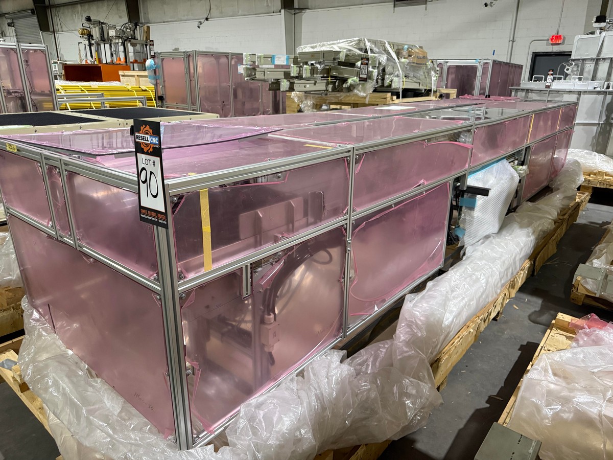 Parts Tray Conveyor with (4) 18" Powered Roll Conveyor Entry & Exit