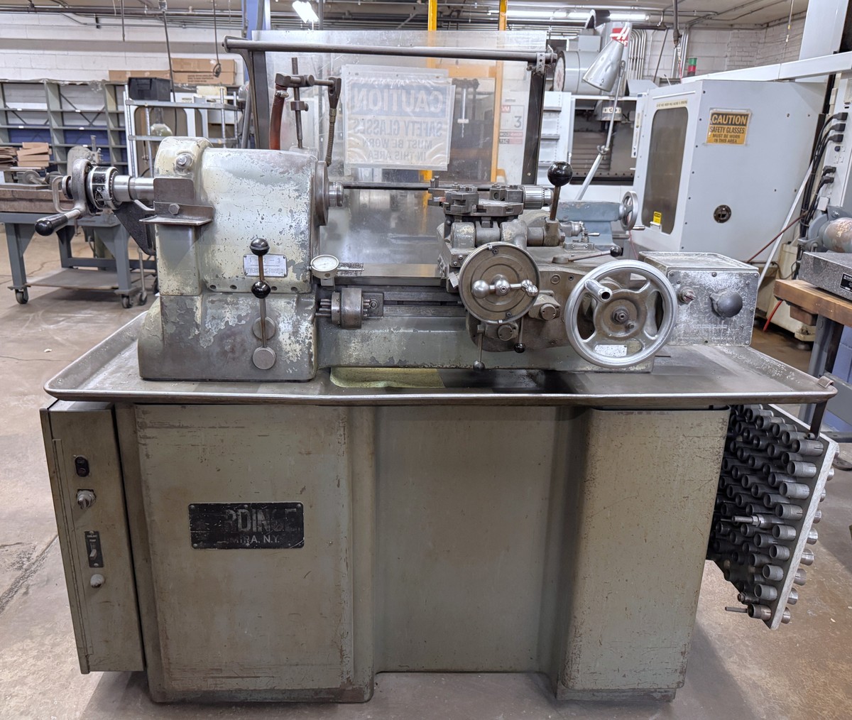 HARDINGE HCT-CF Precision Tool Room Lathe, s/n na, 5C Spindle Nose, 8-Position Turret, 1 HP