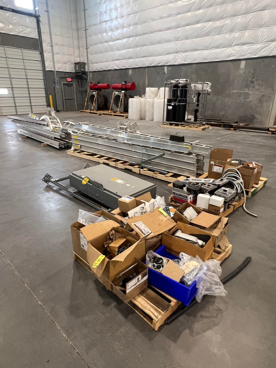 LOT ELECTRICAL PANEL, BREAKERS, CHANNEL & HARDWARE