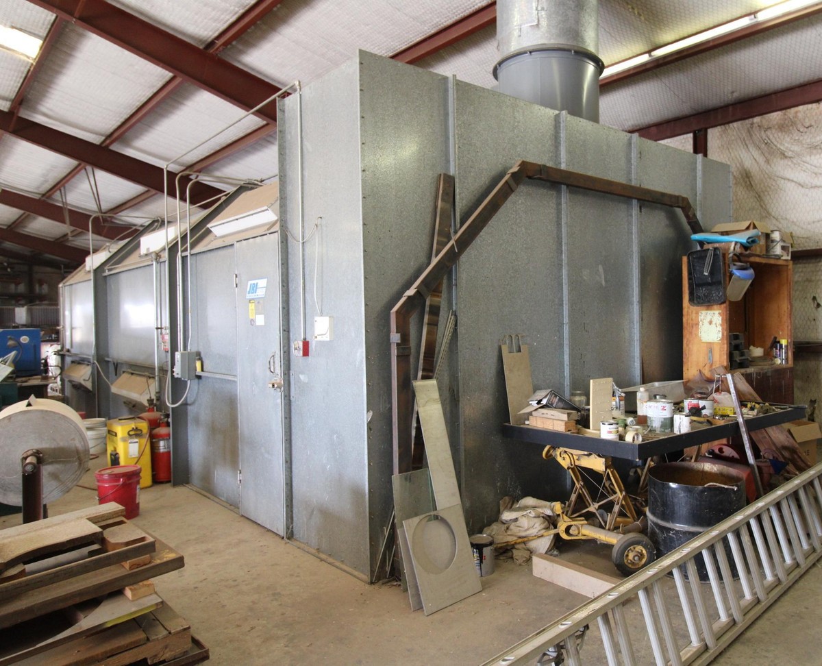 PAINT BOOTH, JBI MDL. A30-513, electrified, top exhaust, approx. 30'L. x 15'W., S/N 19025