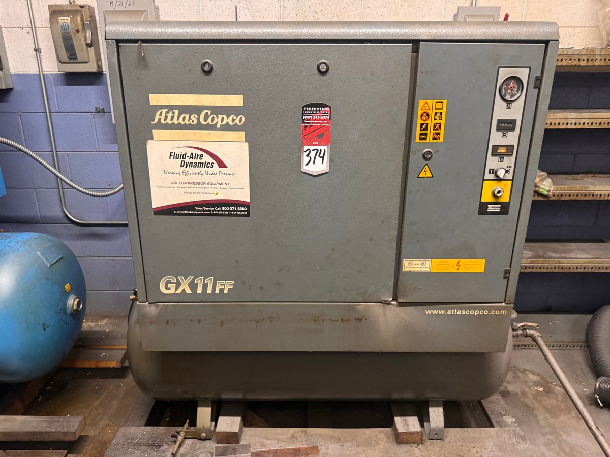ATLAS COPCO GX11F 15 HP Rotary Screw Air Compressor, s/n AII167343